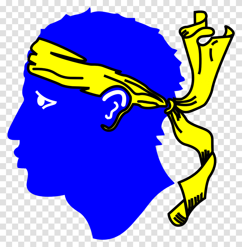 Head Blue Yellow Free Vector Graphic On Pixabay Corsica Flag, Goggles, Accessories, Accessory, Graphics Transparent Png