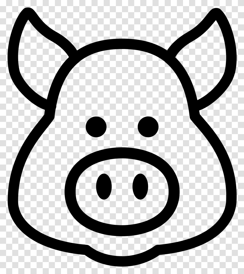 Head Clipart Pig Pig Head Black And White, Gray, World Of Warcraft Transparent Png