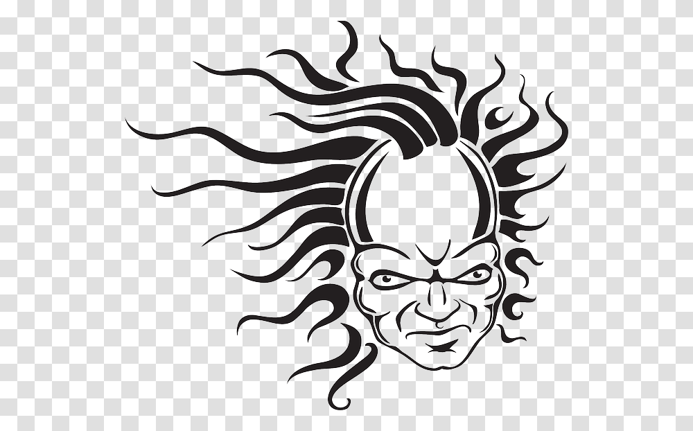 Head Face Hair Creepy Waves Fear Wave Vector Graphics, Stencil, Drawing Transparent Png