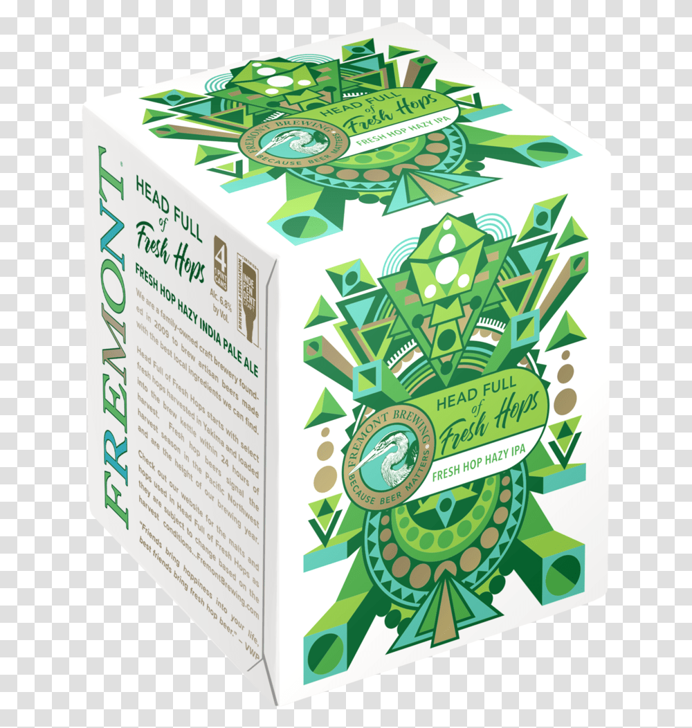 Head Full Of Fresh Hops 4 Pack 16oz Cans Carton, Label, Flyer, Paper Transparent Png