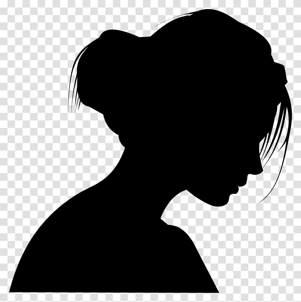 Head Girl Silhouette, Gray, World Of Warcraft Transparent Png