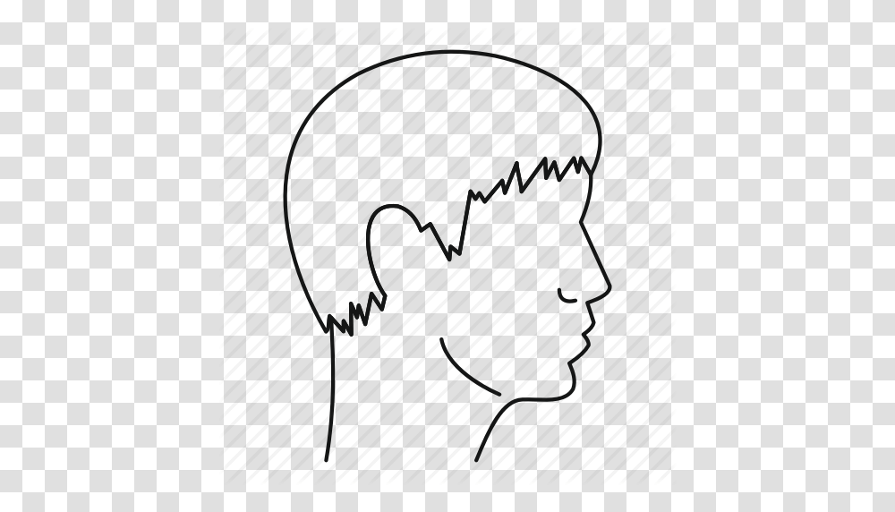 Head Line Male Man Outline Person Portrait Icon, Outdoors, Nature, Land Transparent Png