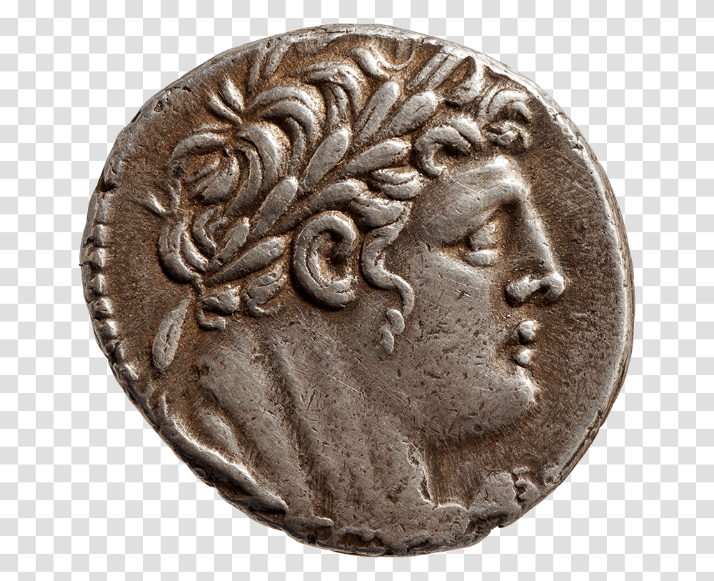 Head Of Melqarthercules With Laurel Wreath Lion Skin Coin, Nickel, Money, Fungus, Dime Transparent Png