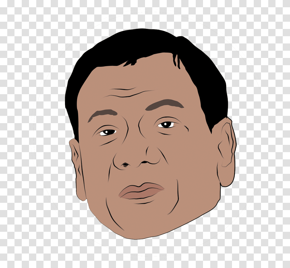 Head Philippines Cheek Duterte Face Rodrigo Cartoon, Person, Smile, Portrait, Photography Transparent Png