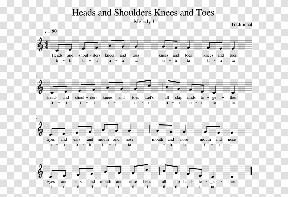 Head Shoulders Knees And Toes Piano Letters, Gray, World Of Warcraft Transparent Png