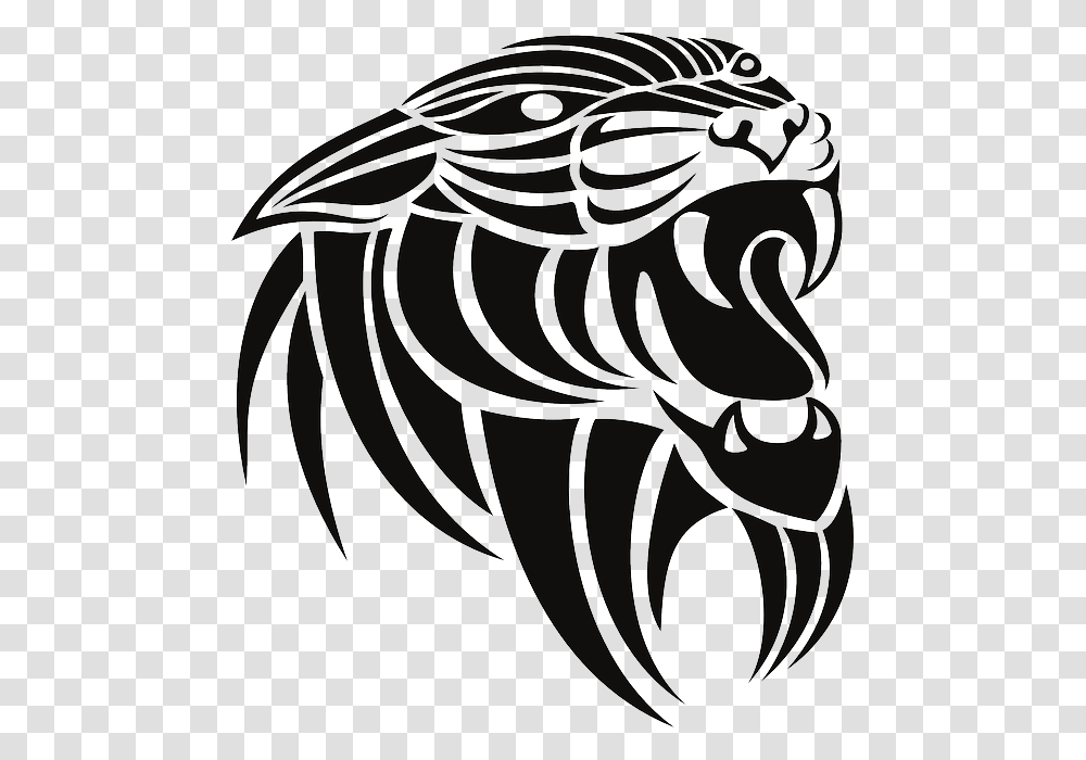 Head Silhouette Art Animal Species Tribal Panther Head Tattoo, Stencil, Logo, Trademark Transparent Png