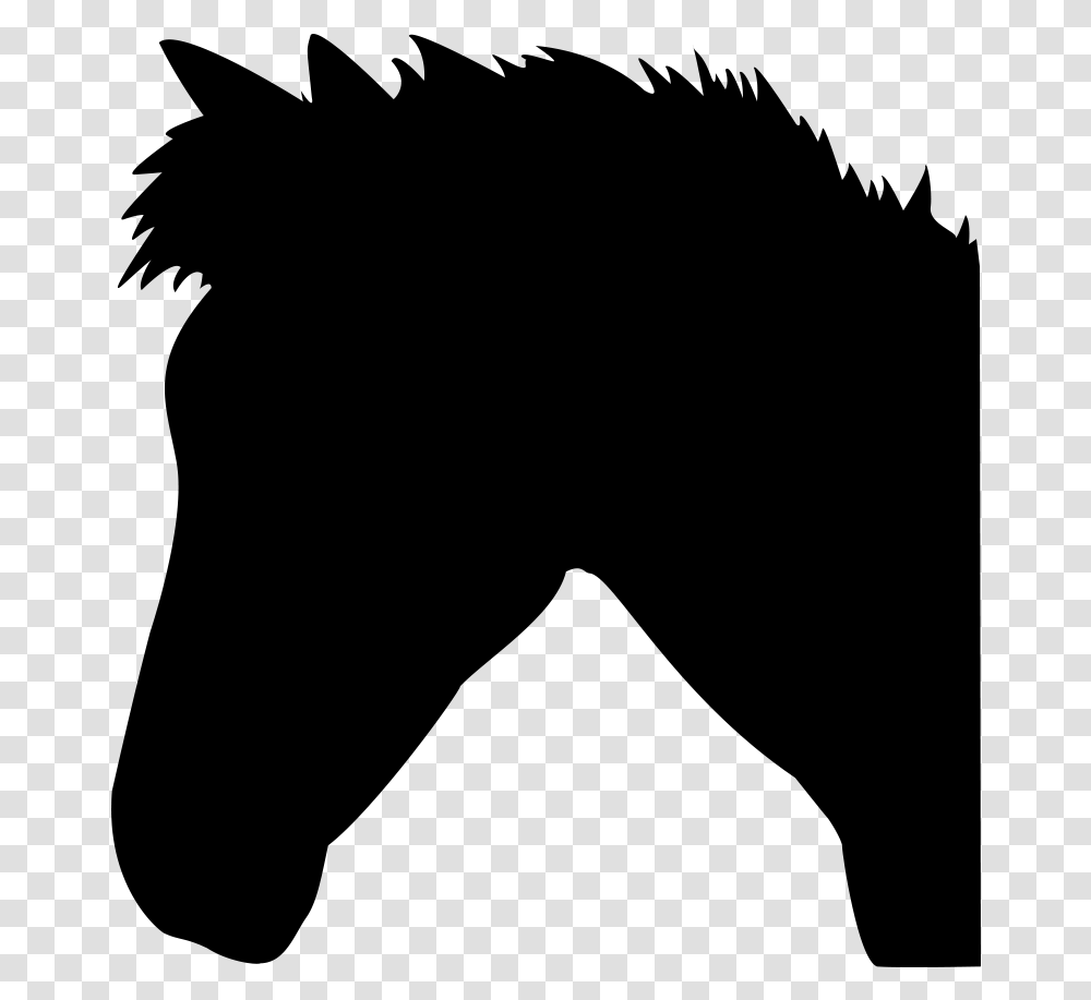 Head Silhouette Of Cute Horse Printable Horse Head Silhouette, Gray Transparent Png