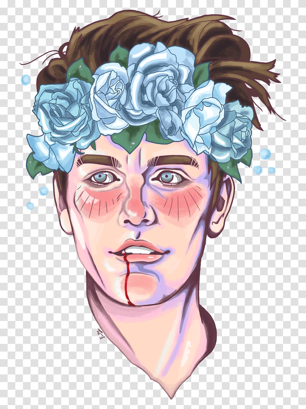 Headband Drawing Flower Crown Brendon Urie Art, Clothing, Graphics, Person, Modern Art Transparent Png
