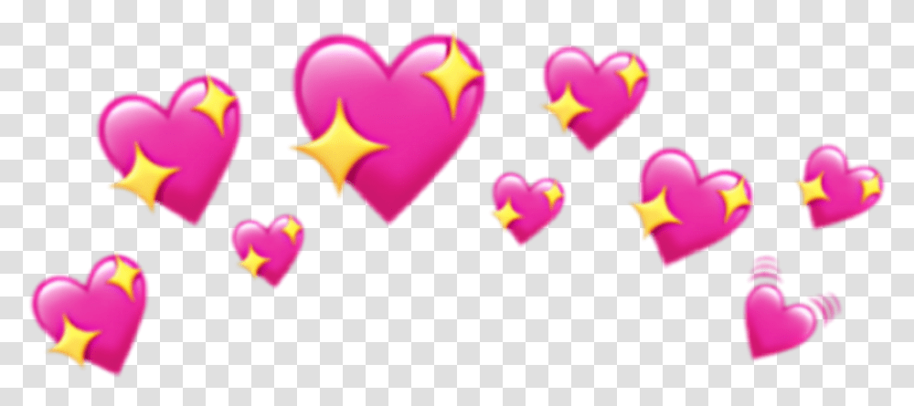 Headcrown Heart Crown Head Heartcrown Pink Sparkle Aesthetic Heart Emoji, Light Transparent Png