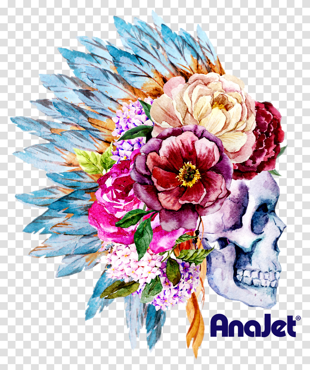 Headdress Light Garm Skull With Floral Headdress Transparent Png