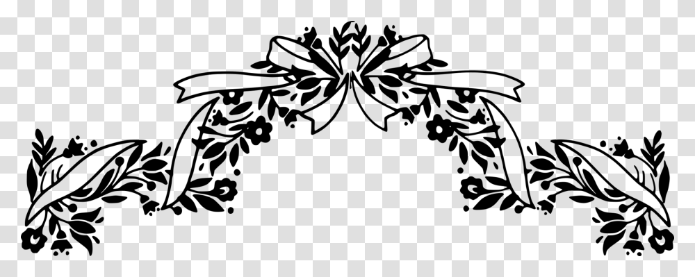 Header Vector Floral Header Border Black And White, Gray, World Of Warcraft Transparent Png