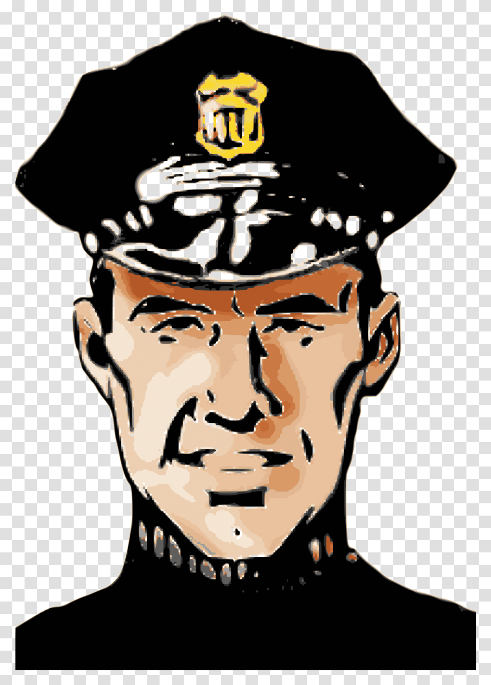 Headgearfacial Hairhat Policeman Clip Art, Military Uniform, Officer, Face, Portrait Transparent Png