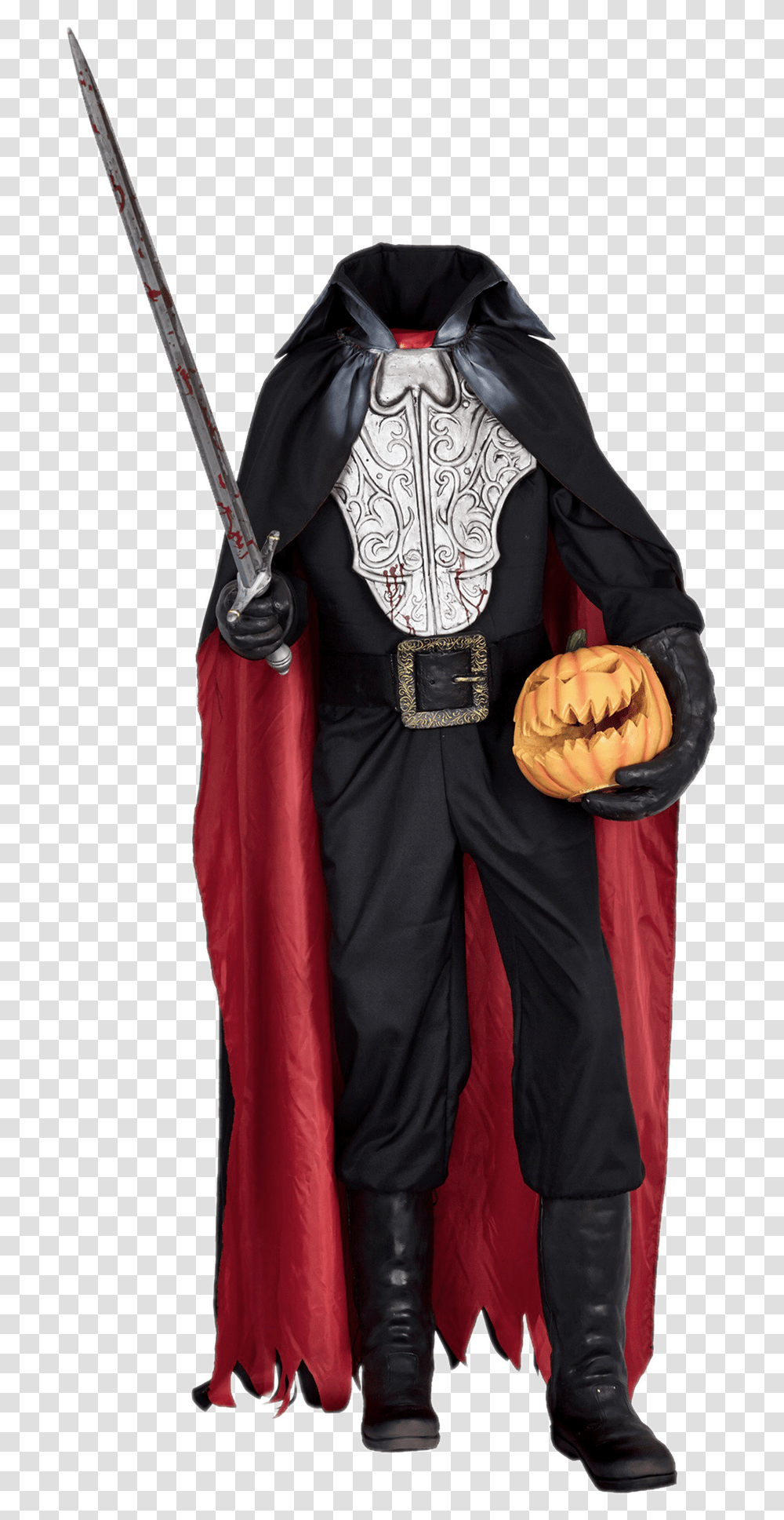 Headless Horseman Halloween Costume, Person, Bow, Hand Transparent Png
