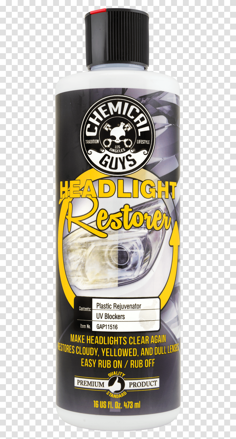 Headlight Lens Restorer And Protectant Chemical Guys Headlight Restoration, Beer, Alcohol, Beverage, Drink Transparent Png