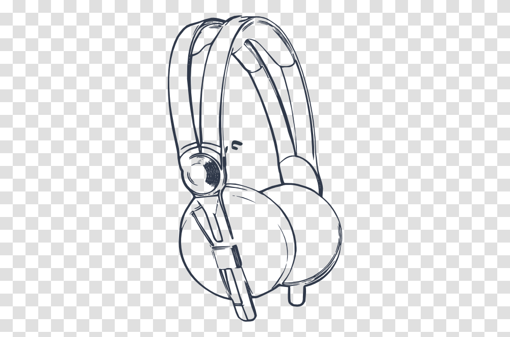 Headphone Art, Drawing, Sketch, Doodle, Stencil Transparent Png