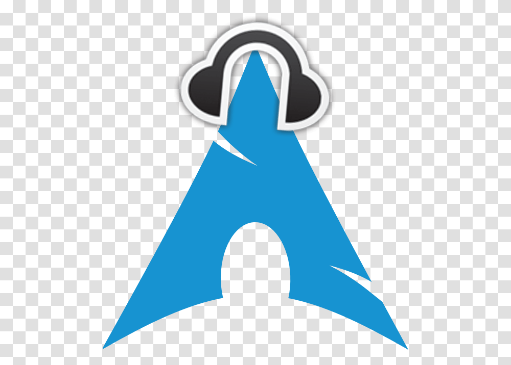 Headphones And Arch Linux Logo Logo Arch Linux, Triangle, Plant Transparent Png