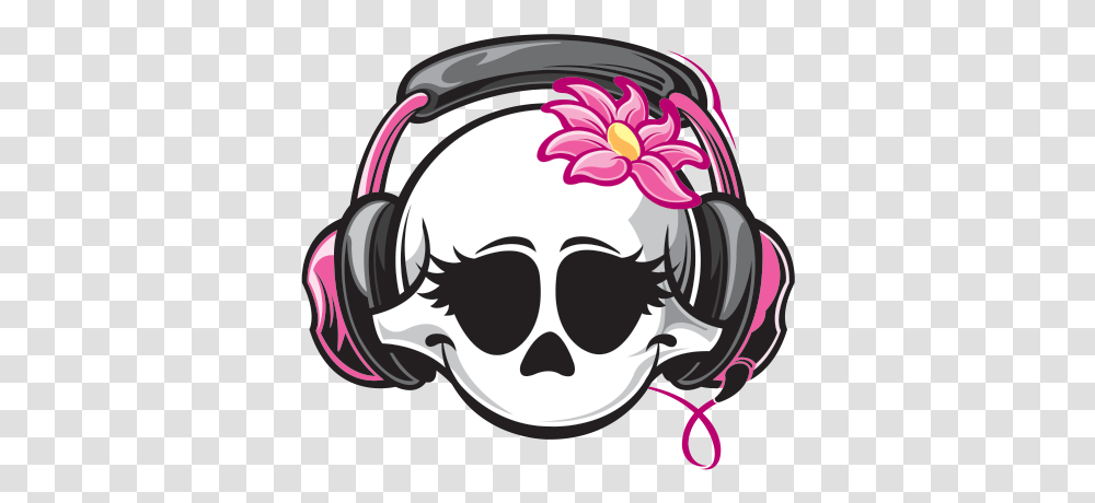 Headphones Cartoon Skull With Headphones, Helmet, Apparel, Electronics Transparent Png