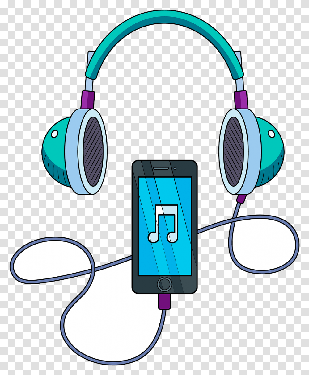 Headphones Music Player And Clipart Free, Electronics, Mobile Phone, Cell Phone, Headset Transparent Png