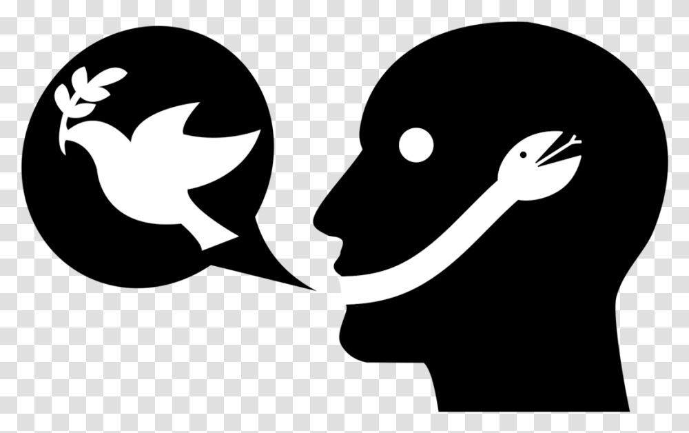 Headsilhouetteblack Hair Cartoon Two Faced People, Stencil, Bird, Animal Transparent Png
