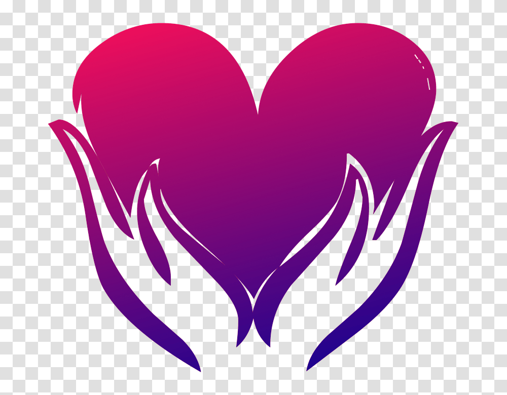 Healing Clipart Heart Shaped Hand, Purple Transparent Png