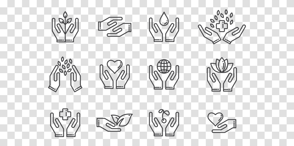 Healing Hands Icons Vector Healing Hands Icon Set, Stencil, Alphabet Transparent Png