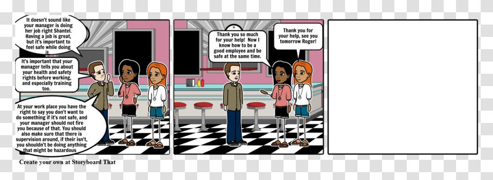 Health And Safety Rights Of Workers Comic, Meal, Food, Restaurant, Person Transparent Png