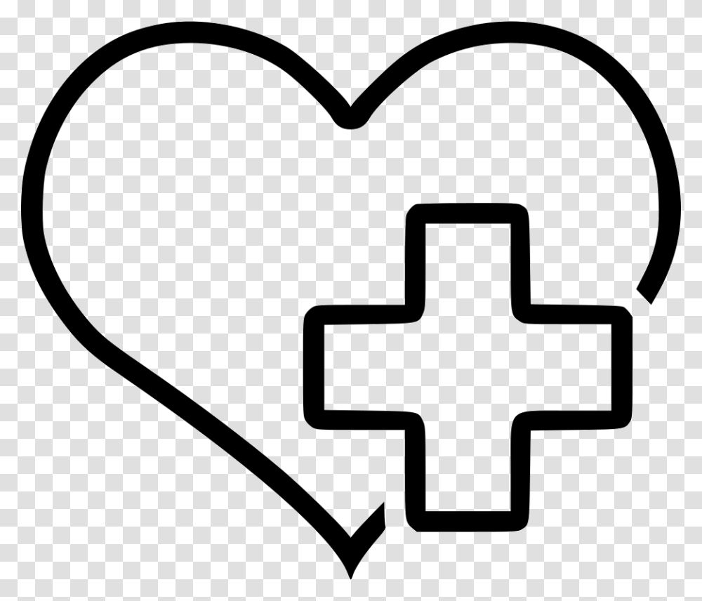 Health Care Medical Comments Heart With Health Cross Clipart, Stencil Transparent Png