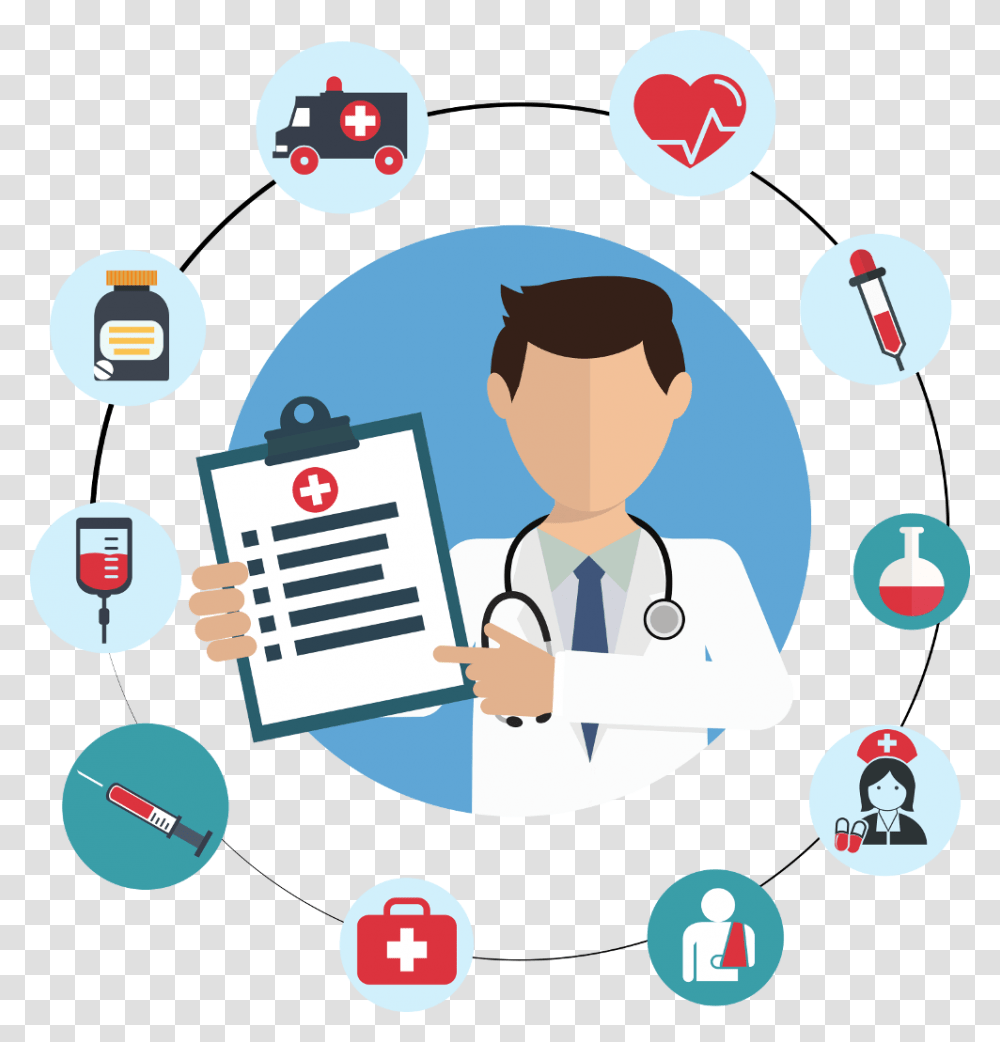 Health Check Up Clipart, Doctor, Label, Crowd Transparent Png
