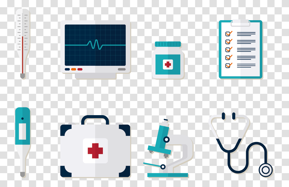 Health Cross Vector Medical Equipment, First Aid, Microscope Transparent Png