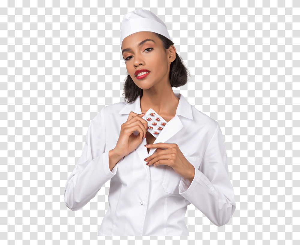 Healthcare Girl, Shirt, Lab Coat, Person Transparent Png