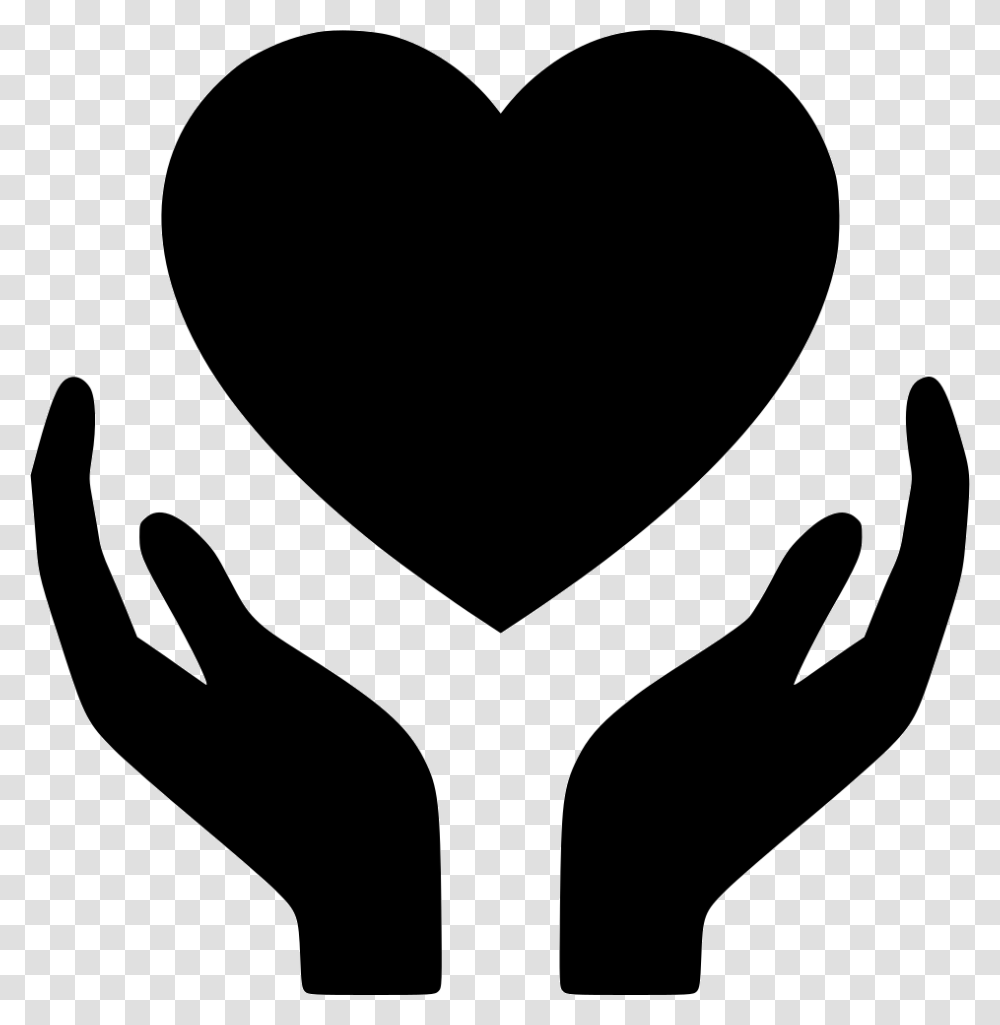 Healthcare Heart In Hand Icon, Stencil, Person, Human, Hook Transparent Png