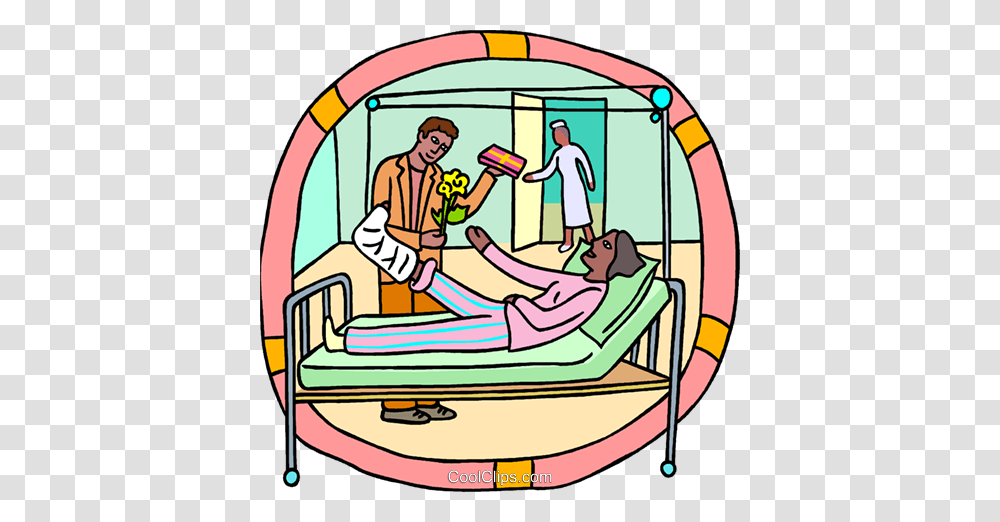 Healthcare Patient With A Visitor Royalty Free Vector Clip Art, Person, Human, Transportation, Vehicle Transparent Png