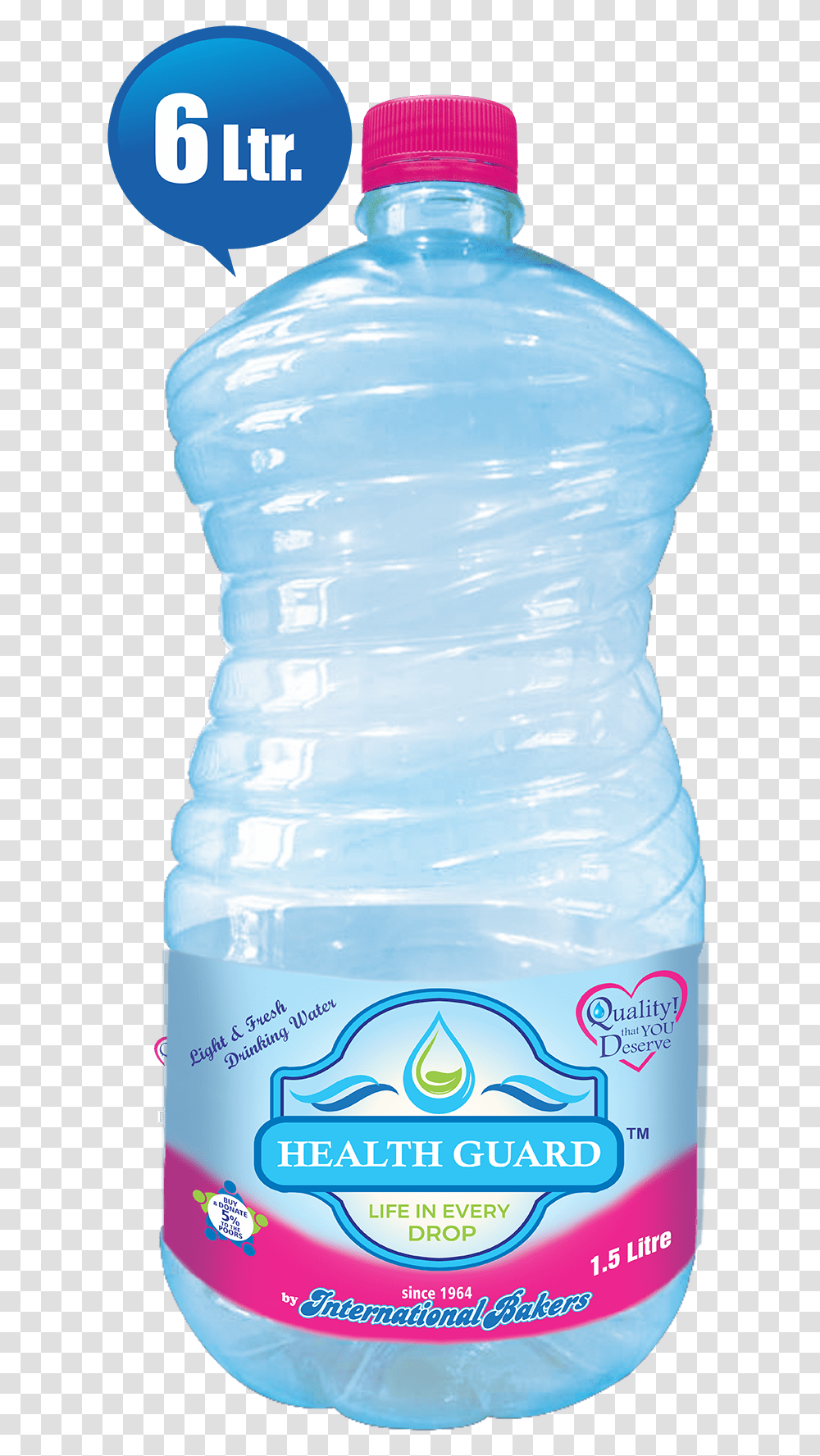 Healthguard Water Home Health Guard Water Bottle, Mineral Water, Beverage, Drink Transparent Png