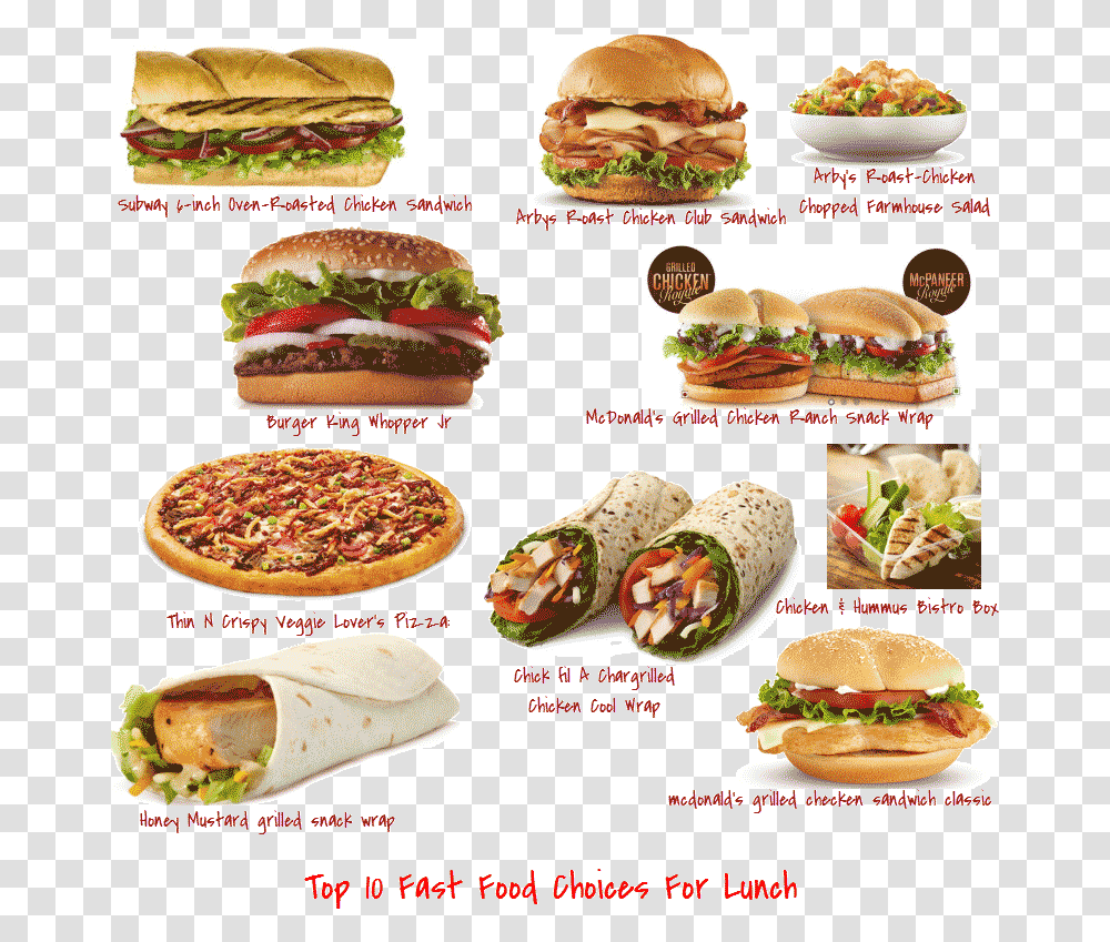 Healthier Fast Food Options, Burger, Lunch, Meal Transparent Png