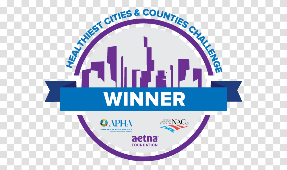 Healthiest Cities Amp Counties Challenge Winner, Label, Purple, Advertisement Transparent Png