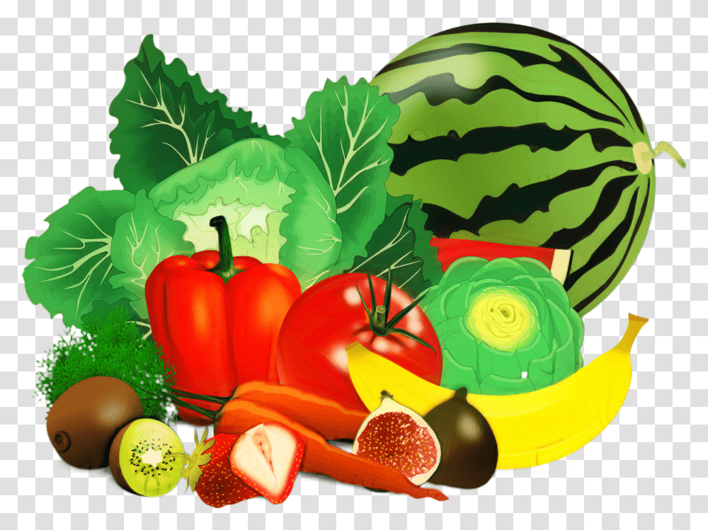 Healthy Diet Eating Food Cartoon Healthy Food, Plant, Fruit, Watermelon, Vegetable Transparent Png