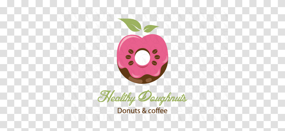 Healthy Doughnuts Apple And Coffee Healthy Donut Logo, Plant, Fruit, Food, Strawberry Transparent Png