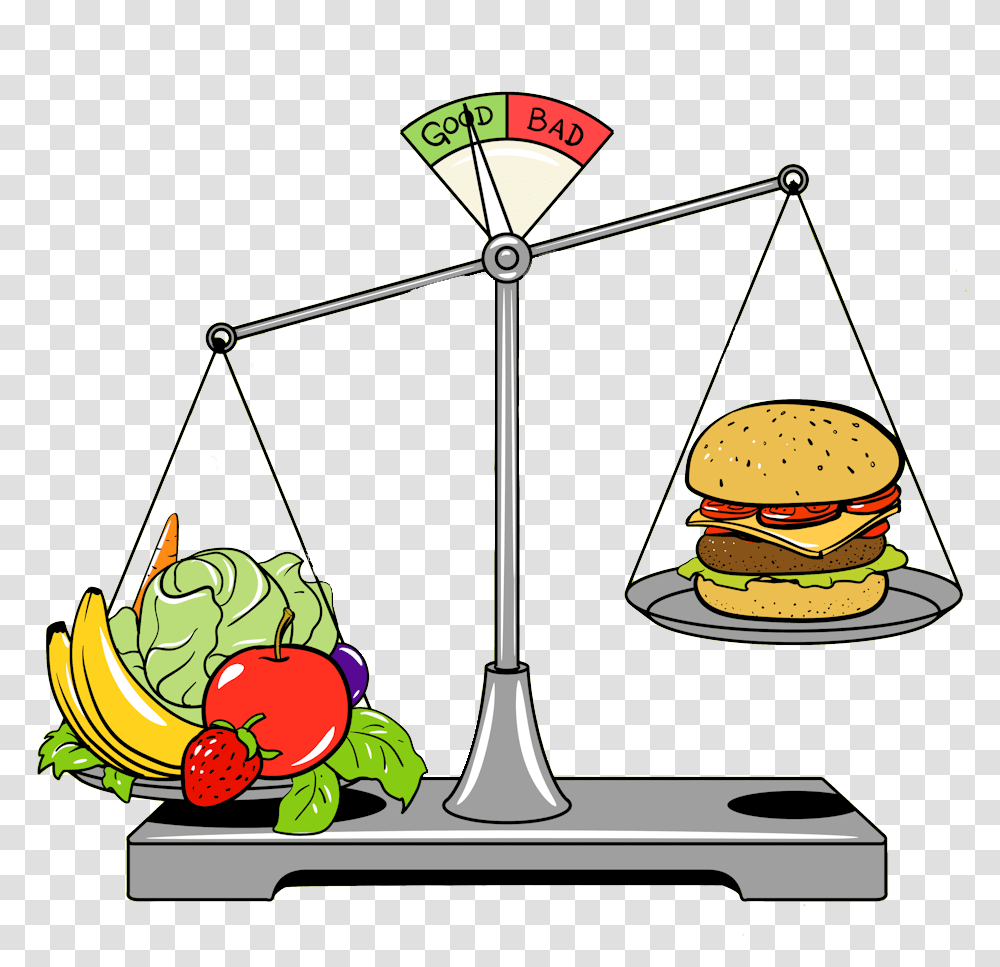 Healthy Food Clipart Healthy Food Vs Junk Food Cartoon, Scale, Helmet, Apparel Transparent Png