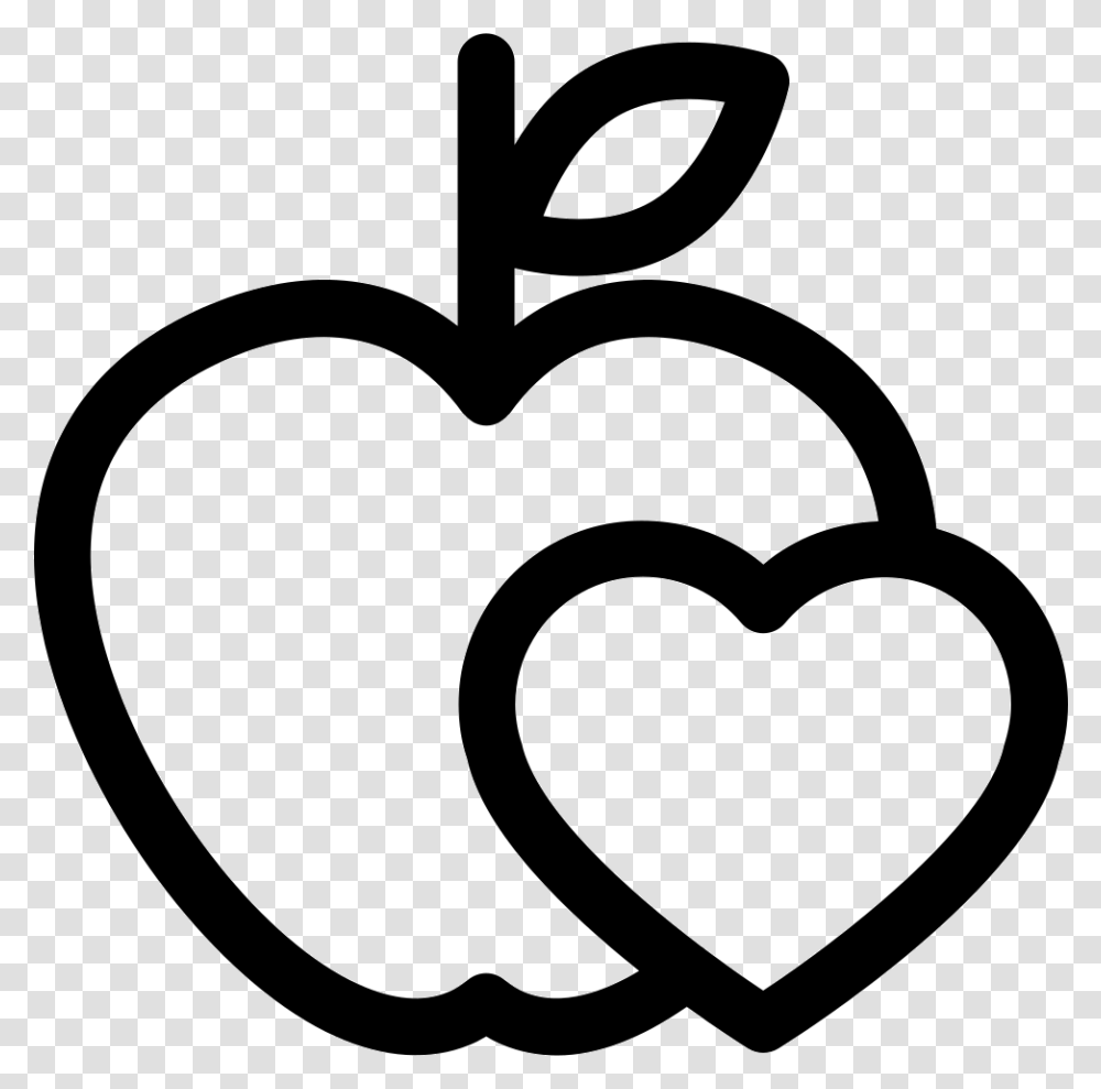Healthy Food For Heart Health Care Icon Free Download, Plant, Stencil, Apple, Fruit Transparent Png
