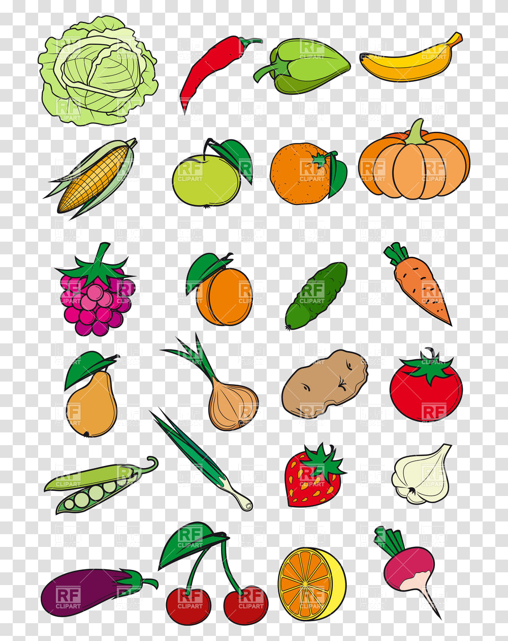 Healthy Food Vegetables Fruits And Berries In Cartoon Clipart Healthy Food Cartoon, Plant, Flyer, Vegetation, Tree Transparent Png