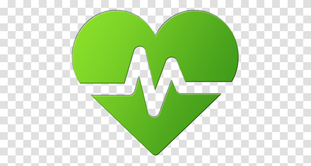 Healthy Icon Download Heart Rate Icon, Symbol, Triangle, Green, Label Transparent Png