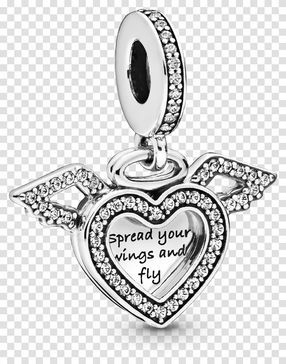 Heart And Angel Wings Dangle Charm Pandora Hk Spread Your Wings Pandora, Pendant, Locket, Jewelry, Accessories Transparent Png
