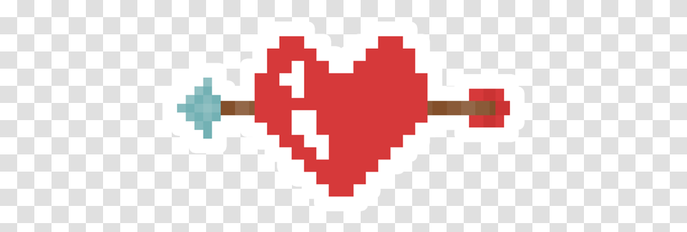 Heart And Arrow Pixel Art 8 Bit Love Vector, Label, Text, Sticker, First Aid Transparent Png