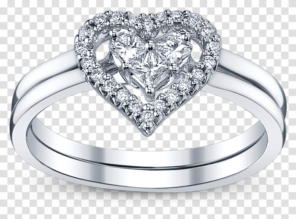 Heart And Bow Diamond Engagement Rings Diamond Wedding Ring Background, Accessories, Accessory, Jewelry, Silver Transparent Png