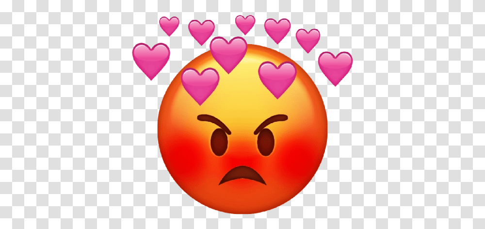 Heart Anger Emoji Hd Photo Mart Angry Emoji With Hearts, Pac Man, Birthday Cake, Dessert, Food Transparent Png