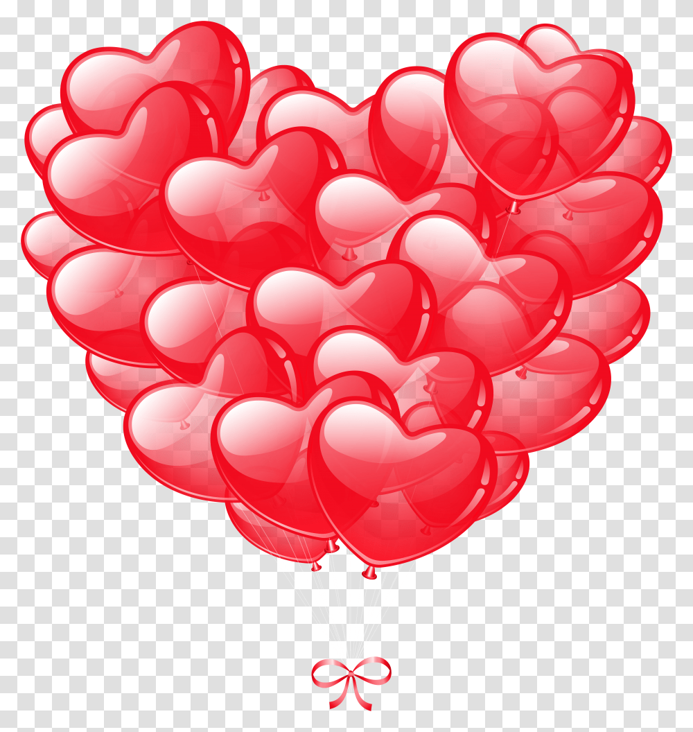 Heart Balloons Image Valentines Clip Bunch Transparent Png