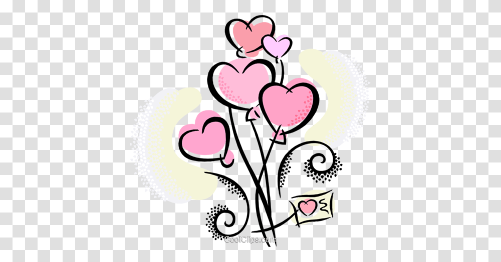 Heart Balloons Royalty Free Vector Clip Art Illustration, Floral Design, Pattern, Mail Transparent Png