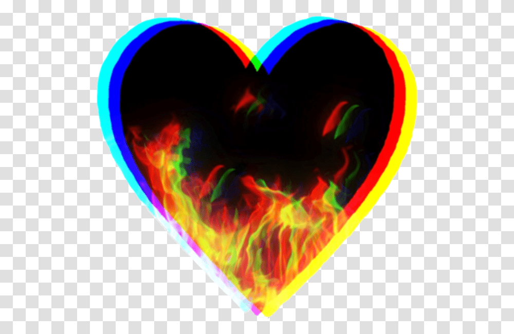 Heart Black Glitch Fire Red Yellow Freetoedit Heart, Person, Human Transparent Png