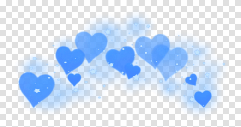 Heart Blue Crown Snapchat Smoke Star Head Tumblr Cute Blue Hearts Background, Foam, Purple Transparent Png