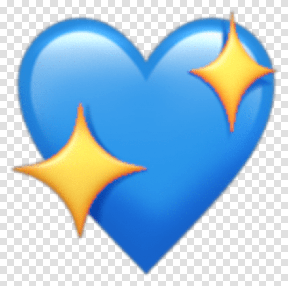 Heart Blue Star Emoji Kawaii Tumblr Heart Emoji Blue Heart Emoji, Cushion, Shark, Sea Life, Fish Transparent Png